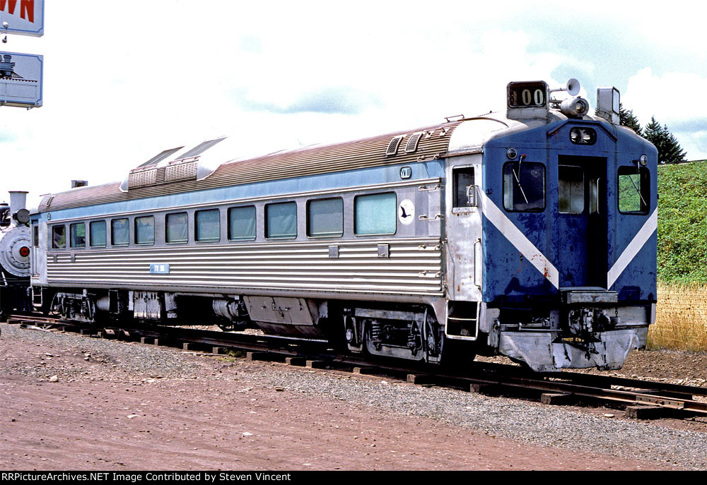 Ex Southern Pacific RDC lettered as #YW 100 on display in OP&E yard